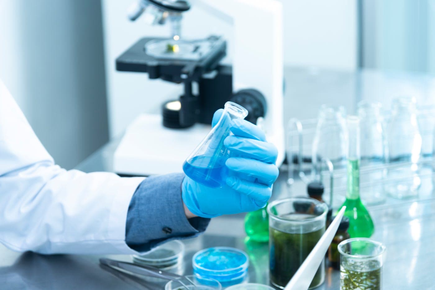 Student in a university science laboratory