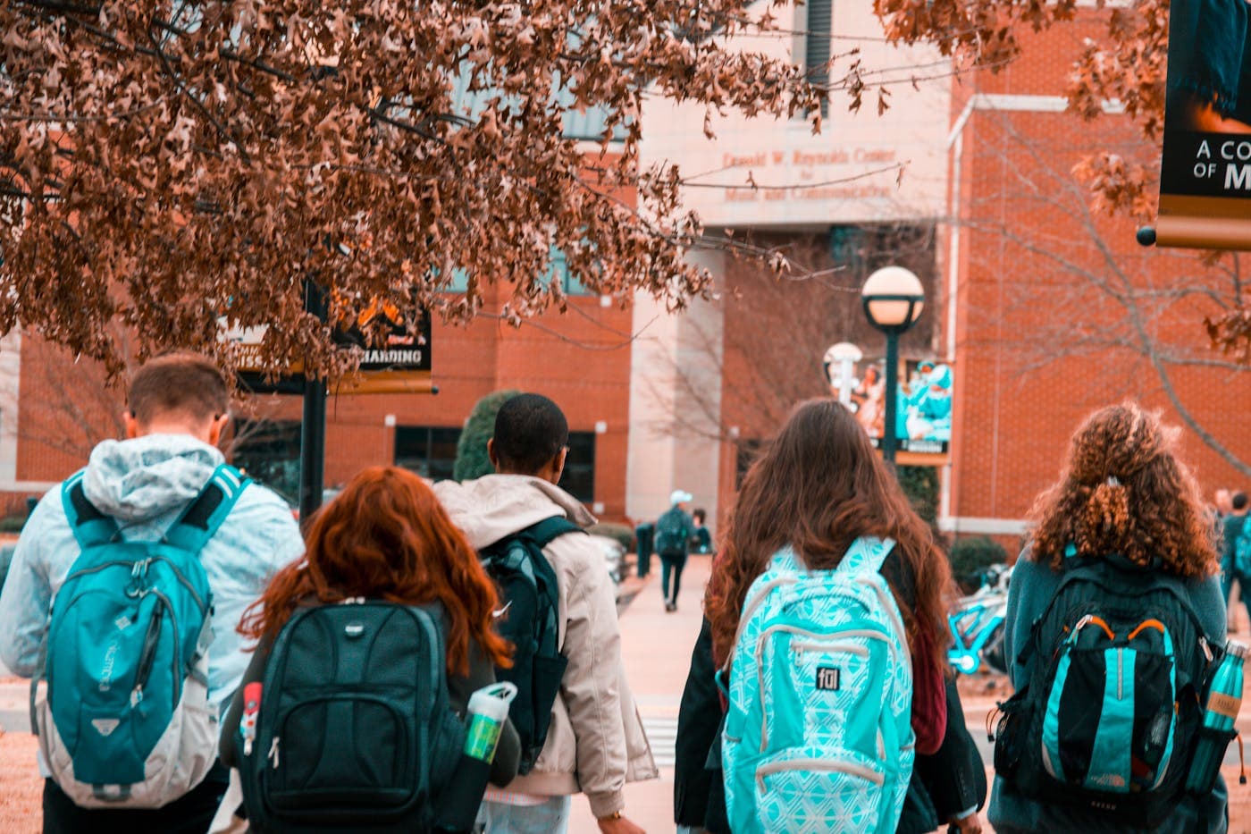 Students on a university campus